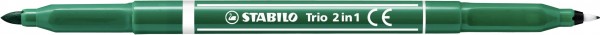 Filzstift und Fineliner in einem - STABILO Trio 2 in 1 - Einzelstift - grün