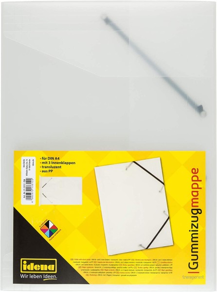 Idena 213312 - Sammelmappe mit Gummizug für DIN A4, aus Polypropylen, transparent, 1 Stück