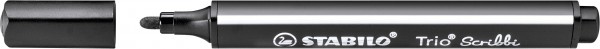Gefederter Dreikant-Filzstift - STABILO Trio Scribbi - Einzelstift - schwarz
