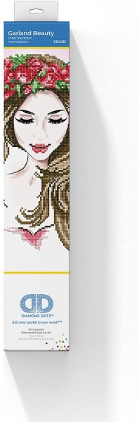 DIAMOND DOTZ DD5-032 Frau Blumenmädchen, funkelndes Diamantenbild zum Selbstgestalten, ca. 28 x 41 cm groß, bunt, 41 x 28 cm