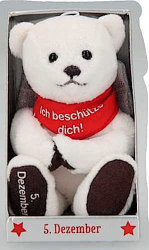 Depesche 8139.340 - Schutzengel Bär aus Plüsch, ca. 9 cm, mit Datum 05. Dezember, Geschenk für Geburtstag, Jahrestag oder Hochzeitstag