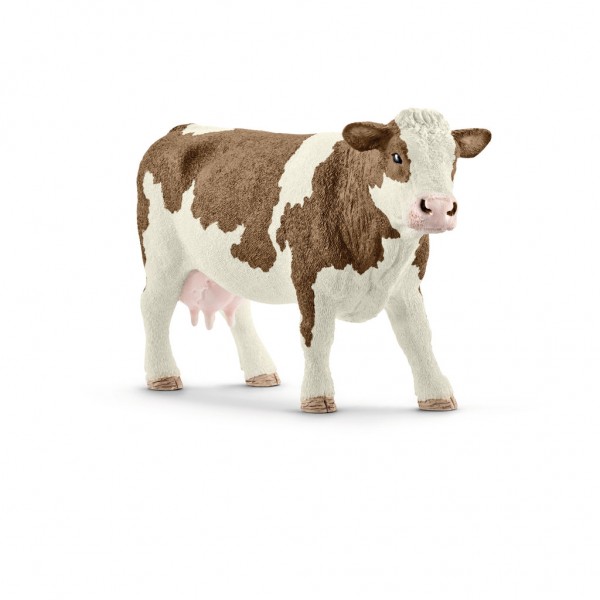 Schleich 13801 FARM WORLD Spielfigur - Fleckvieh Kuh, Spielzeug ab 3 Jahren
