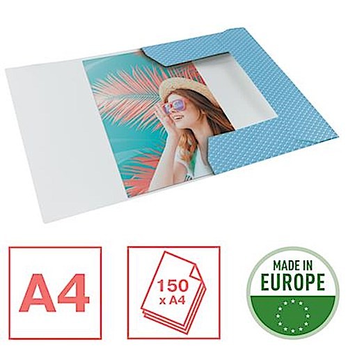 Esselte A4 3-Fächerordner aus Karton, für 150 Blatt Papier, Dokumentenaufbewahrung und Schreibtischorganisation, mit Prägemuster, Colour'Breeze Serie,