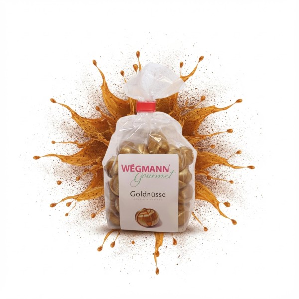 WEGMANN Gourmet Goldnüsse gefüllte Bonbons – Nostalgischer Knuspergenuss mit Kakao – 125 g
