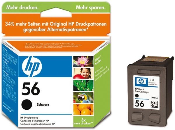 HP 56 Tintenpatrone für Tintenstrahldrucker (schwarz, 520 Seiten, Black, 5 – 95%,-15 – 35 °C, 15 – 35 °C)