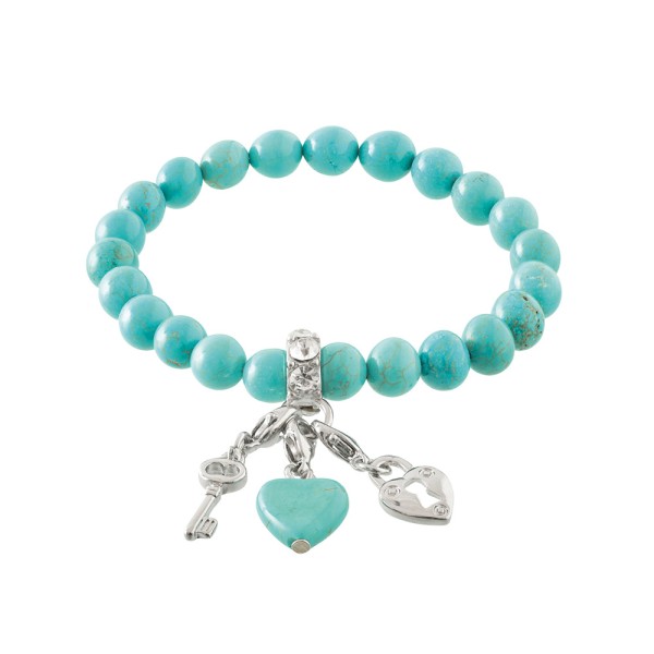 HCA Armband mit Echtsteinen ""Magnesit"" türkis gefärbt