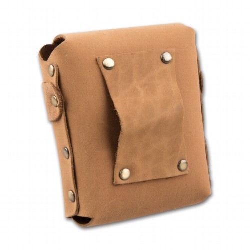 Zigarettenetui Leder 25er Big Packg hellbraun mit Gürtelschlaufe