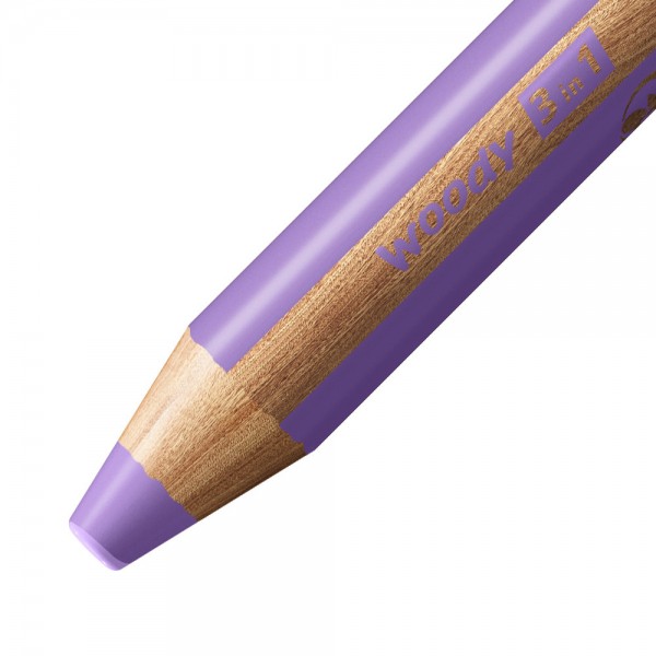 Buntstift, Wasserfarbe & Wachsmalkreide - STABILO woody 3 in 1 - Einzelstift - pastelllila