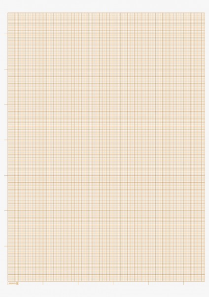 Brunnen Millimeterblock Millimeterpapier (A3, 80g/m², 20 Blatt) Schreibpapier, bzw. transparentes Zeichenpapier