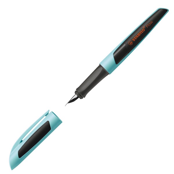 Füller - STABILO Flow SPORTY in hellblau/schwarz - Einzelstift - inklusive Patrone