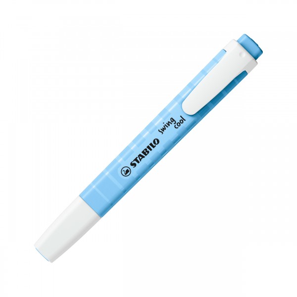 Textmarker - STABILO swing cool Pastel - 4er Pack - Seidengrau, Frische Fuchsie, Himmlisches Blau, Sanftes Orange