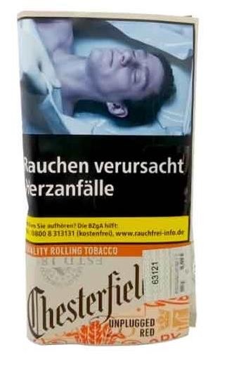 Chesterfield Tabak ohne Zusätze Unplugged Red 30g Päckchen Feinschnitt