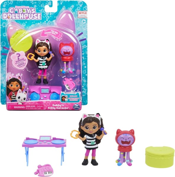 Gabby‘s Dollhouse, Kitty Fees Garten Spielset, verwandelbares Baumhaus mit Lichtern, Gabby & Katzen Figur, 3 Möbelstücken, 1 Überraschungsbox & 5 Zube