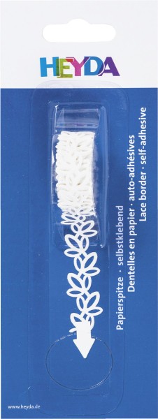 Spitzenband Blätter Papierspitze weiß (Klebeband 14mmx200cm) Heyda