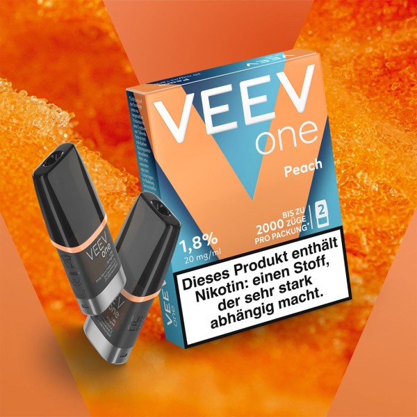 VEEV Prefilled Pods One Peach, 2x2ml, Intensiv-erfrischendes Vape-Erlebnis