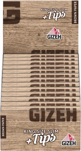 GIZEH king size slim paper braun + Tips
