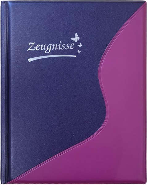 Zeugnismappe DIN A4 Idena 12 Hüllen, dokumentenecht, violett, Dokumentenmappe, 1 Stück