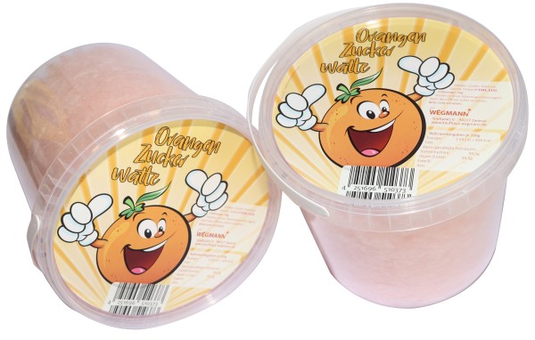 Zuckerwatte Orange | Premium Qualität - Orangen-farbene Zuckerwatte mit fruchtigen Orangenaroma