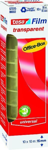 Tesa Klebefilm Officefilm, transparent 15mmx10m - 10er