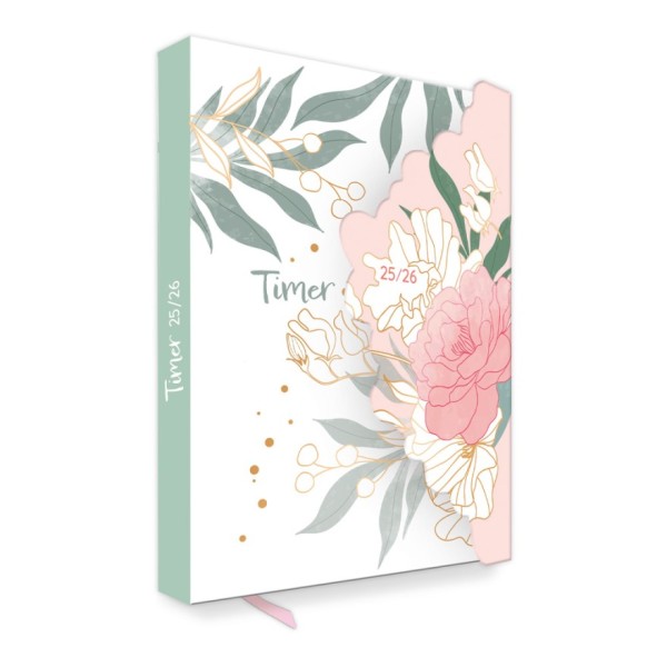 TRÖTSCH - Schülerkalender mit Klappe Gardendream 25/26: Schulplaner Hausaufgabenheft Timer Terminkalender