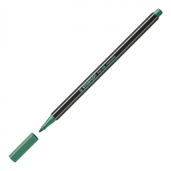 Premium Metallic-Filzstift - STABILO Pen 68 metallic - Einzelstift - metallic grün