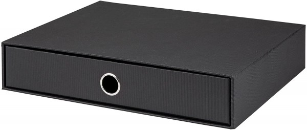 Rössler 1524452700 - S.O.H.O. Schubladenbox für DIN A4, mit Griffloch, Schwarz, 343 x 250 x 65 mm, 1 Stück