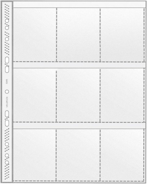 Sammelhülle mit 9 Taschen VELOFLEX DIN A4, Kartentasche, Ausweishülle, Folie glasklar, 100 Stück