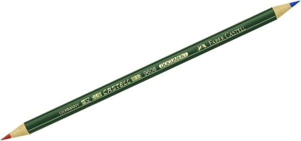 Ein Kopierstift CASTELL DOCUMENT FABER-CASTELL rot-blau Color Pencils
