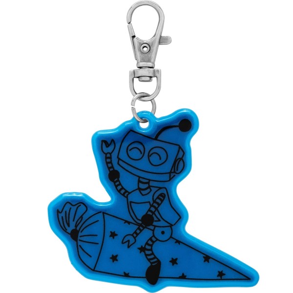 Sheepworld Neon Reflektor - Anhänger Roboter, Supercoole Schulweg-Begleiter, Länge 9cm, mit Karabiner - Gruss und Co 48866