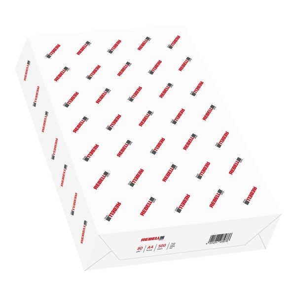 Druckerpapier Kopierpapier A4, weiß, 80 g/m², 500 Blatt - Rebell Office