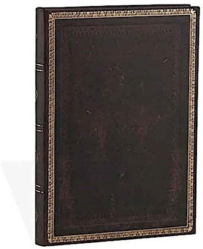 Paperblanks PB3519-0- Faux Leder schwarzes Marokkoleder - Notizbuch Midi Liniert