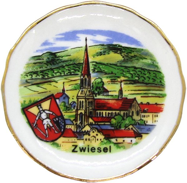 Kühlschrankmagnet Barockteller 5,8 cm Mini - bunt mit Motiv Zwiesel