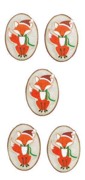 Weihnachts Sticker Fuchs mit Schal - Rössler Papier