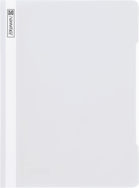 Schnellhefter A4 weiß Plastik glasklares Deckblatt Brunnen 102011000