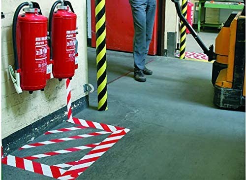 tesa Signal Markierungs- und Warnklebeband, rot-weiß, 66m x 50mm