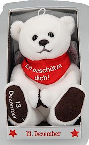 Depesche 8139.348 - Schutzengel Bär aus Plüsch, ca. 9 cm, mit Datum 13. Dezember, Geschenk für Geburtstag, Jahrestag oder Hochzeitstag