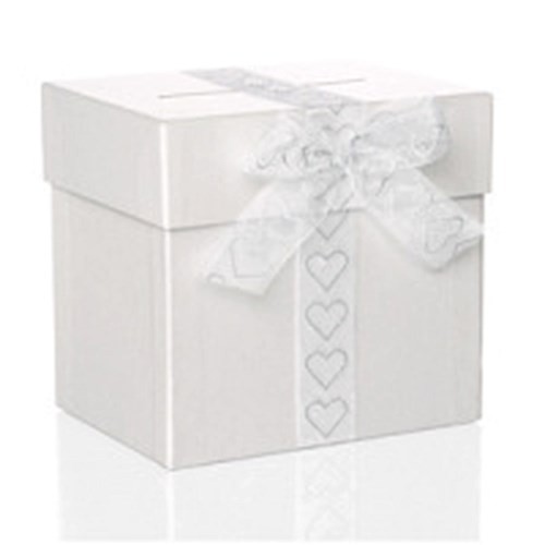 Hochzeitsammelbox mitHerzband und Applikation, 150x205x195 mm