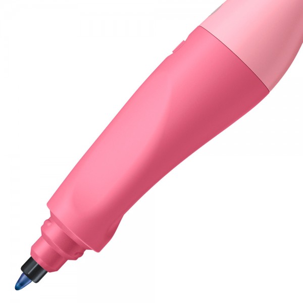 Ergonomischer Tintenroller für Rechtshänder - STABILO EASYoriginal Pastel in rosiges Rouge - Einzelstift - Schreibfarbe blau (löschbar) - inklusive Pa
