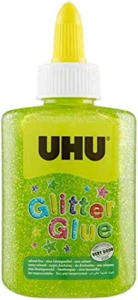 Glitter Kleberflasche UHU, 88,5 ml Glitzer grün