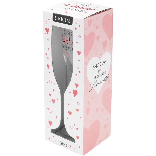 Sektglas Motiv \"Kribbeln\" | bedrucktes Secco-Glas, Höhe 22,3 cm, 20 cl | Geschenk Geburtstag, Valentinstag |GRUSS & CO 47826