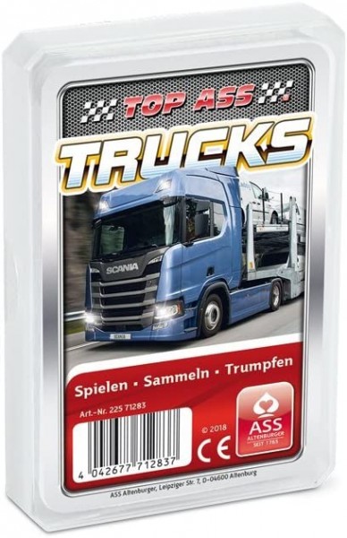 ASS 22571283 TOP ASS® Trucks, 32 Karten im Format 59 x 91 mm inkl. Spielregel, im Kunststoffetui