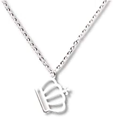 Halskette - versilbert - Krone