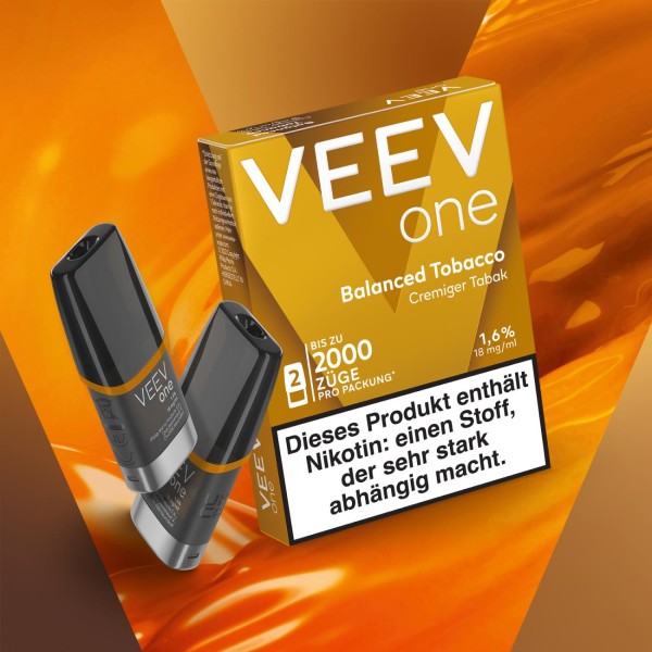 VEEV ONE Pods 2er Pack Balanced Tobacco mit cremig-zartem Kaffeearoma