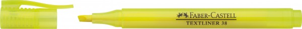Faber-Castell 157707 - Textmarker Textliner 38, in Stiftform mit Clip, gelb