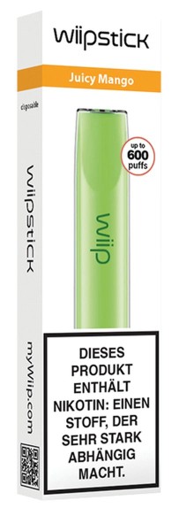 Wiipstick Einweg E-Zigarette Mango 18mg Nikotin/ml Bis zu 600 Zügen(1 Stück)