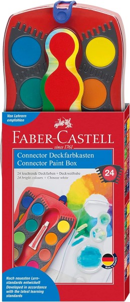 Faber-Castell - Farbkasten CONNECTOR mit 24 Farben, inklusive Deckweiß