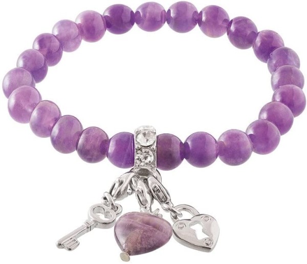 Crystals Echtstein-Armband, Stein, Amethyst, 10 x 6.5 x 0.5 cm