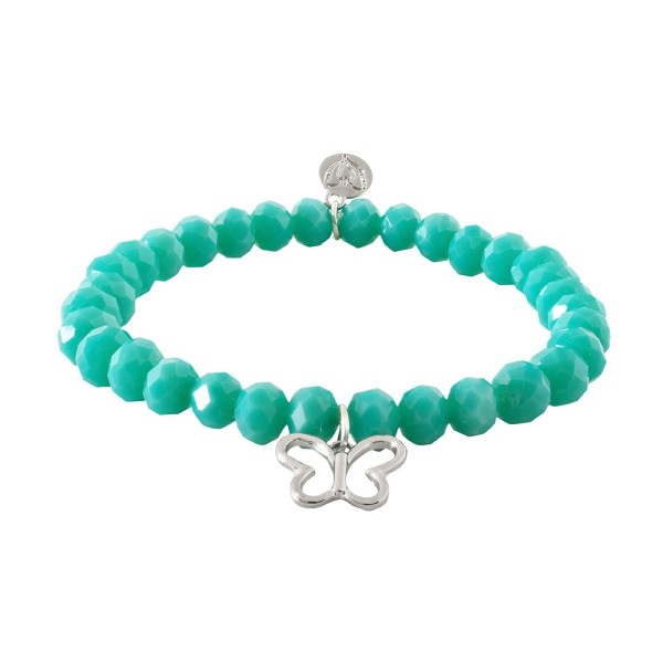 HCA Glassteinarmband - Schmetterling - Element in silber (in 3 verschiedenen Farben erhältlich)