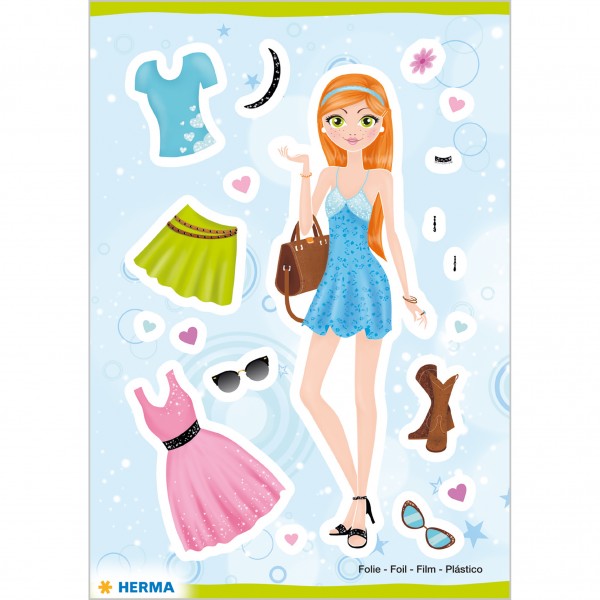 Herma Sticker MAGIC Pretty Girl Folie 1 Blatt / 18 Sticker