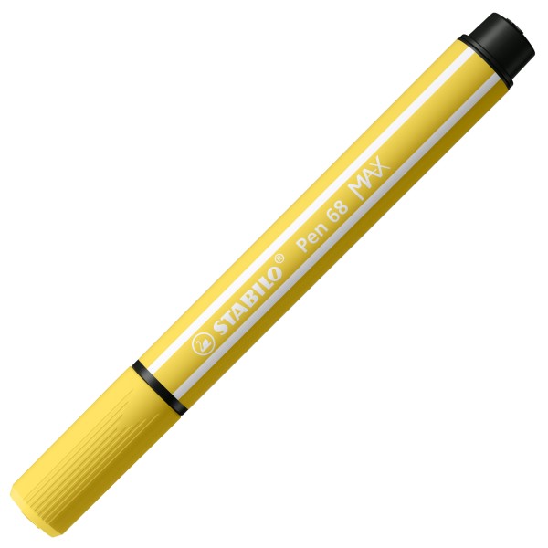Premium-Filzstift mit dicker Keilspitze - STABILO Pen 68 MAX - Einzelstift - gelb